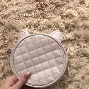 White purse with kitty ears